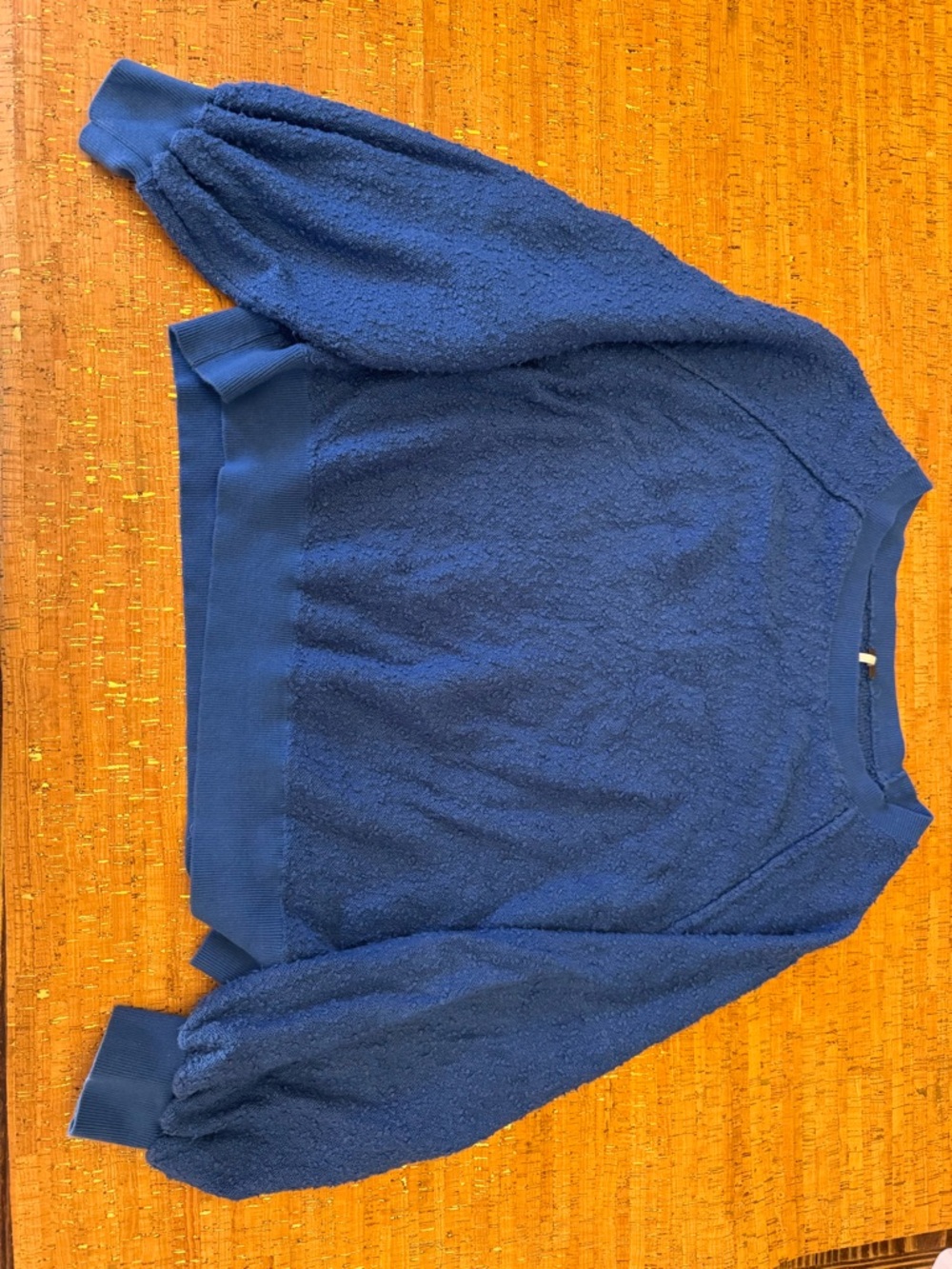 Free People Textured Navy Pullover Sweater